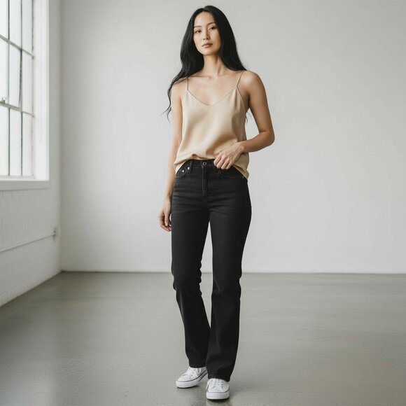 Focus Lifestyle Bootcut Midrise Stretchy Black Jeans Size 4 - Picture 11 of 13